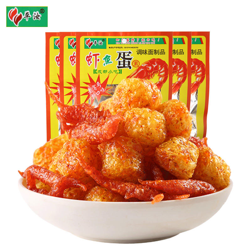 虾鱼蛋嚼劲8090后儿时记忆校园怀旧五毛钱麻辣解馋小零食虾扯小吃