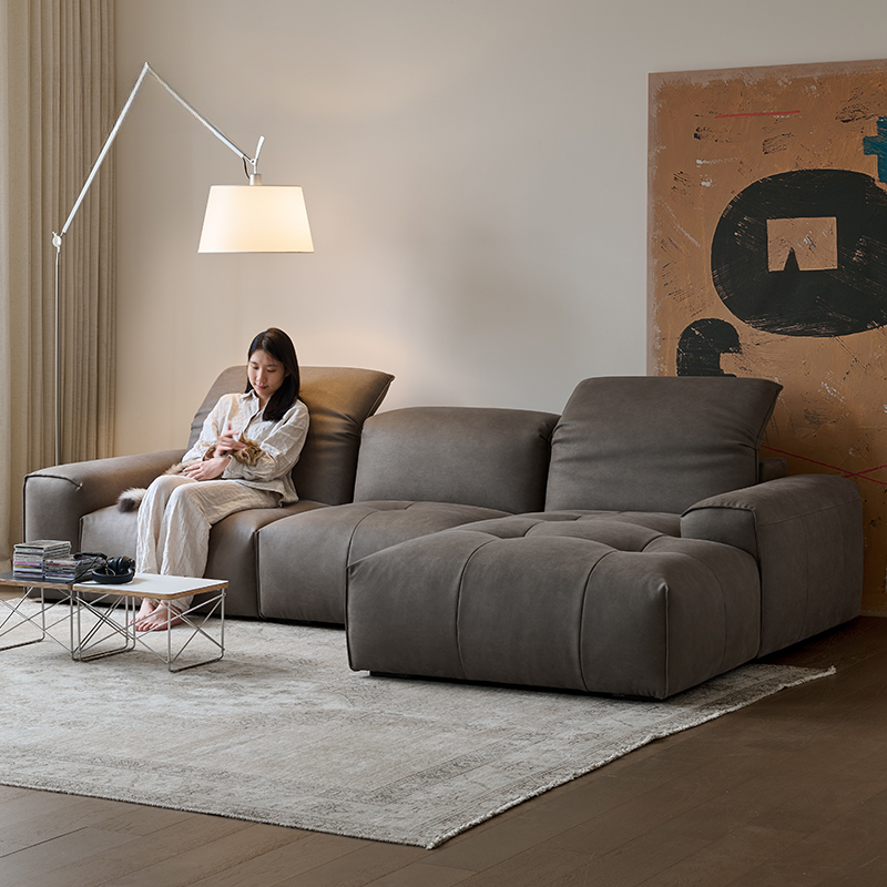 库里南家居欧帕尔沙发现代简约客厅磨砂布意式极简直排豆腐块沙发