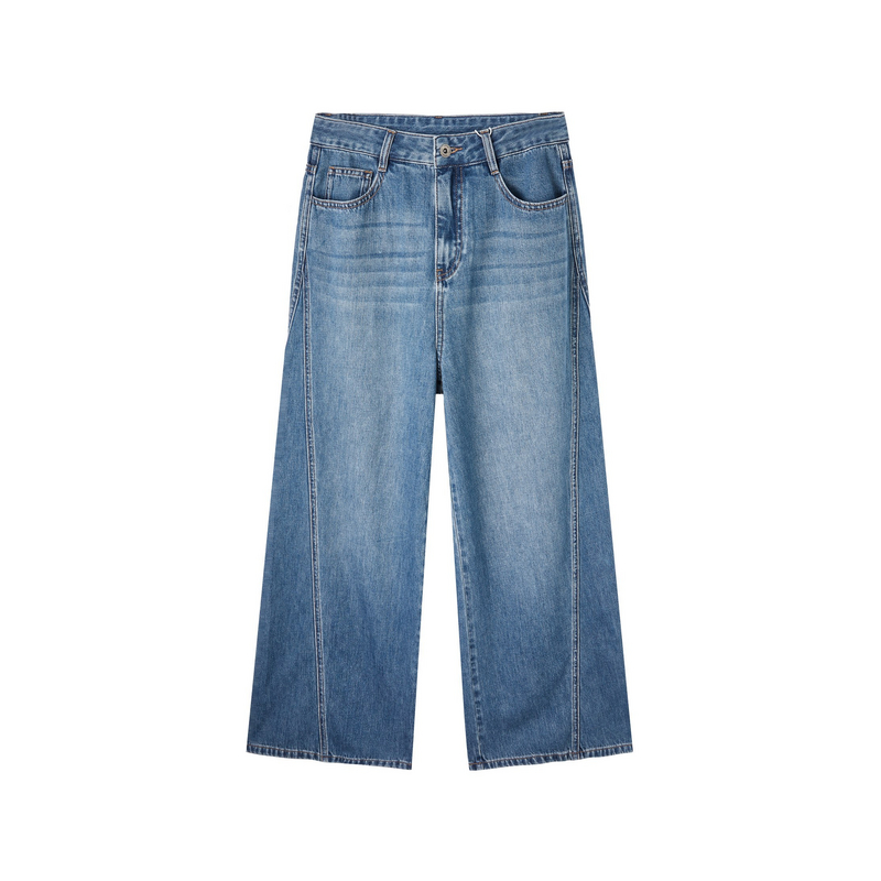 U/TI夏上新设计师款轻奢蓝色软糯时尚显瘦百搭薄款牛仔裤