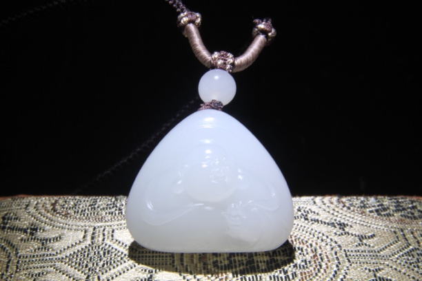 【苏州峰玉坊】高品质和田玉弥勒佛挂坠