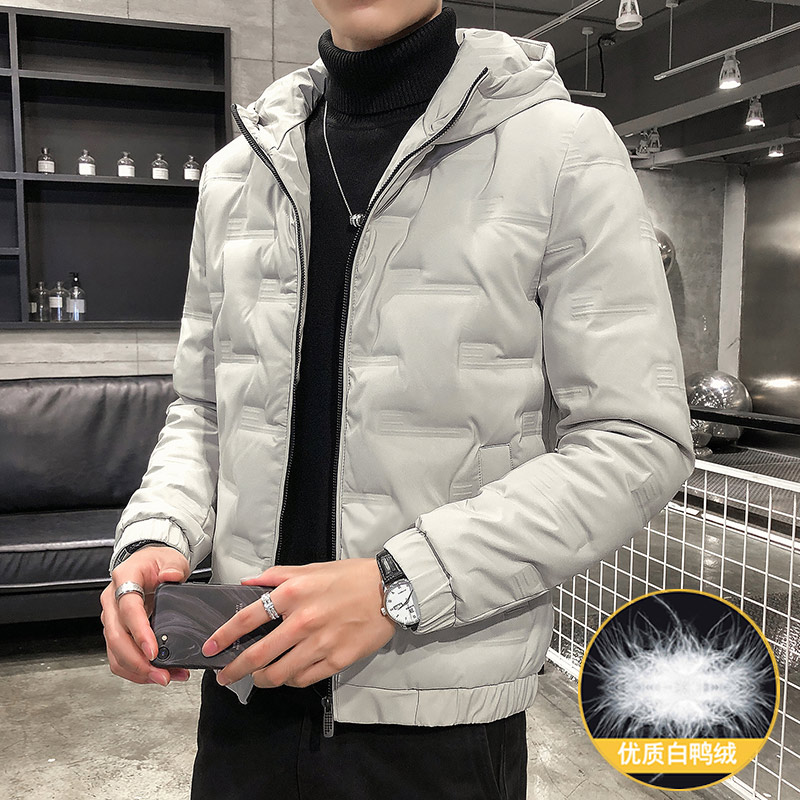鸿星尔克领跑羽绒服男潮牌短款2023冬季新款男士轻薄保暖白鸭绒连