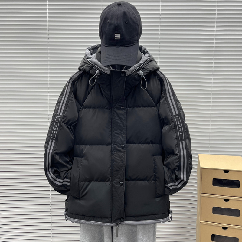 鸿星尔克领跑羽绒服男士秋冬季保暖2023年新款加厚连帽男装小众高
