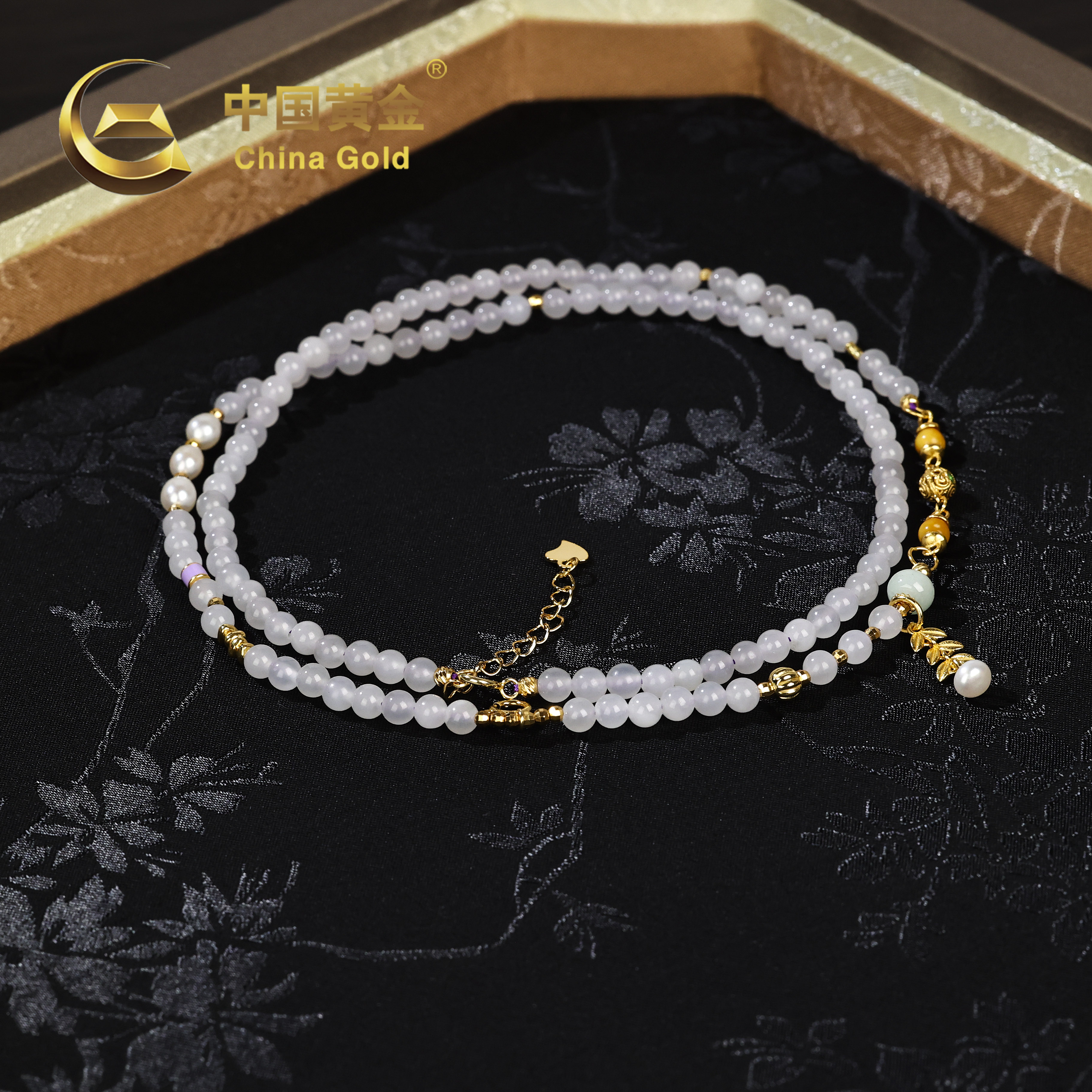 【中国黄金】雅韵 | 和田玉*项链*S925银镶嵌-X1100-格