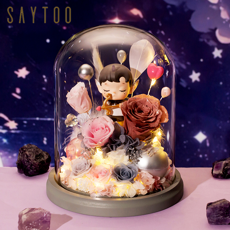 星韬saytoo永生花泡泡玛特十二星座盲盒生日礼物520情人节送女友