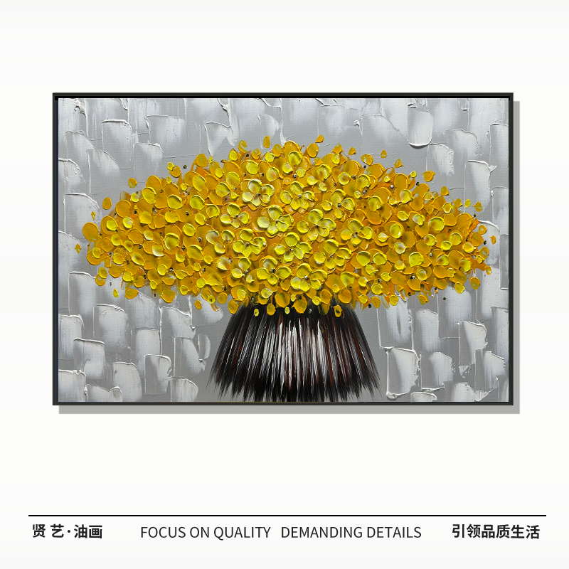 金色情人60✖️90纯手绘油画中式简约现代厘米餐厅卧室客厅设