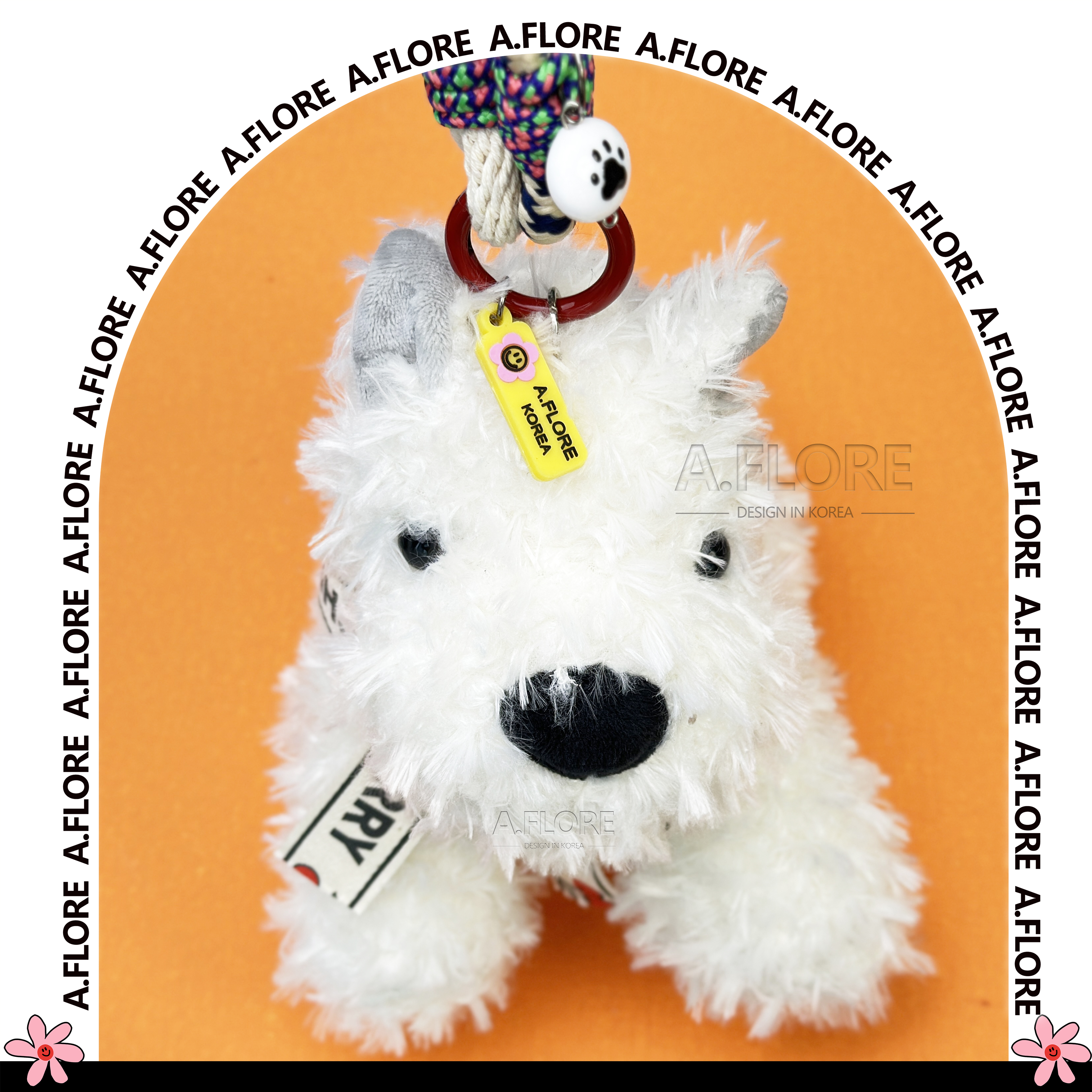 A.FLORE韩国原创手工可爱包包挂件挂饰西高地白狗狗书包挂件