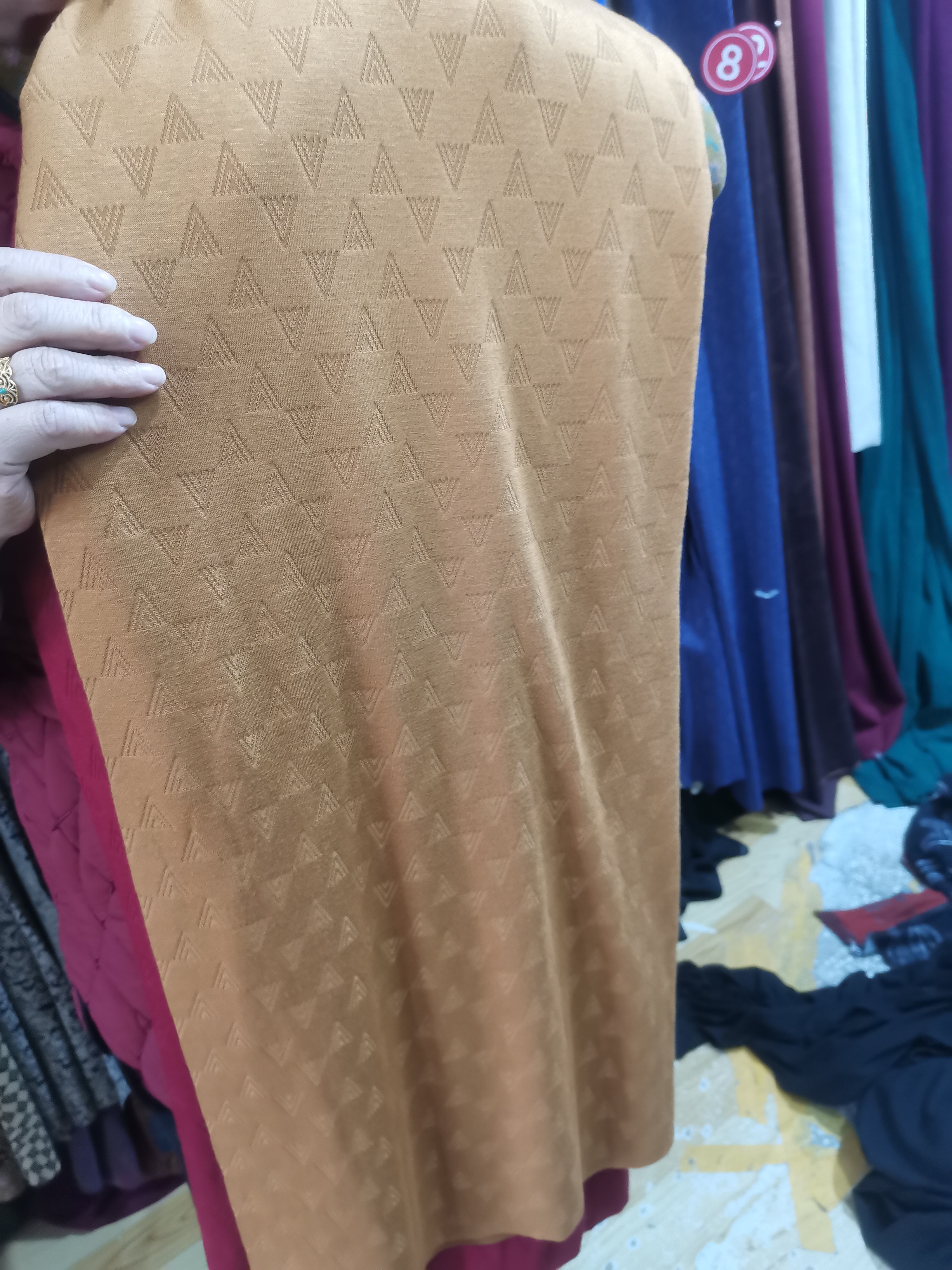 奥绒三角姜黄色1.3米面料