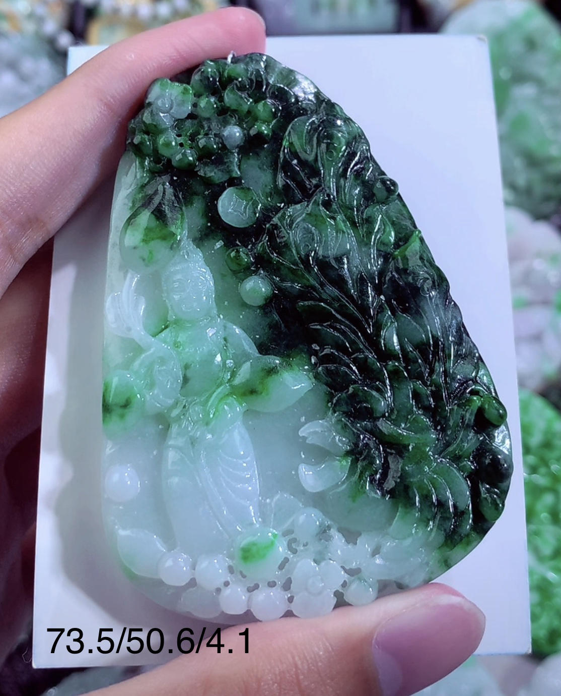 缅甸天然A货观音吊坠