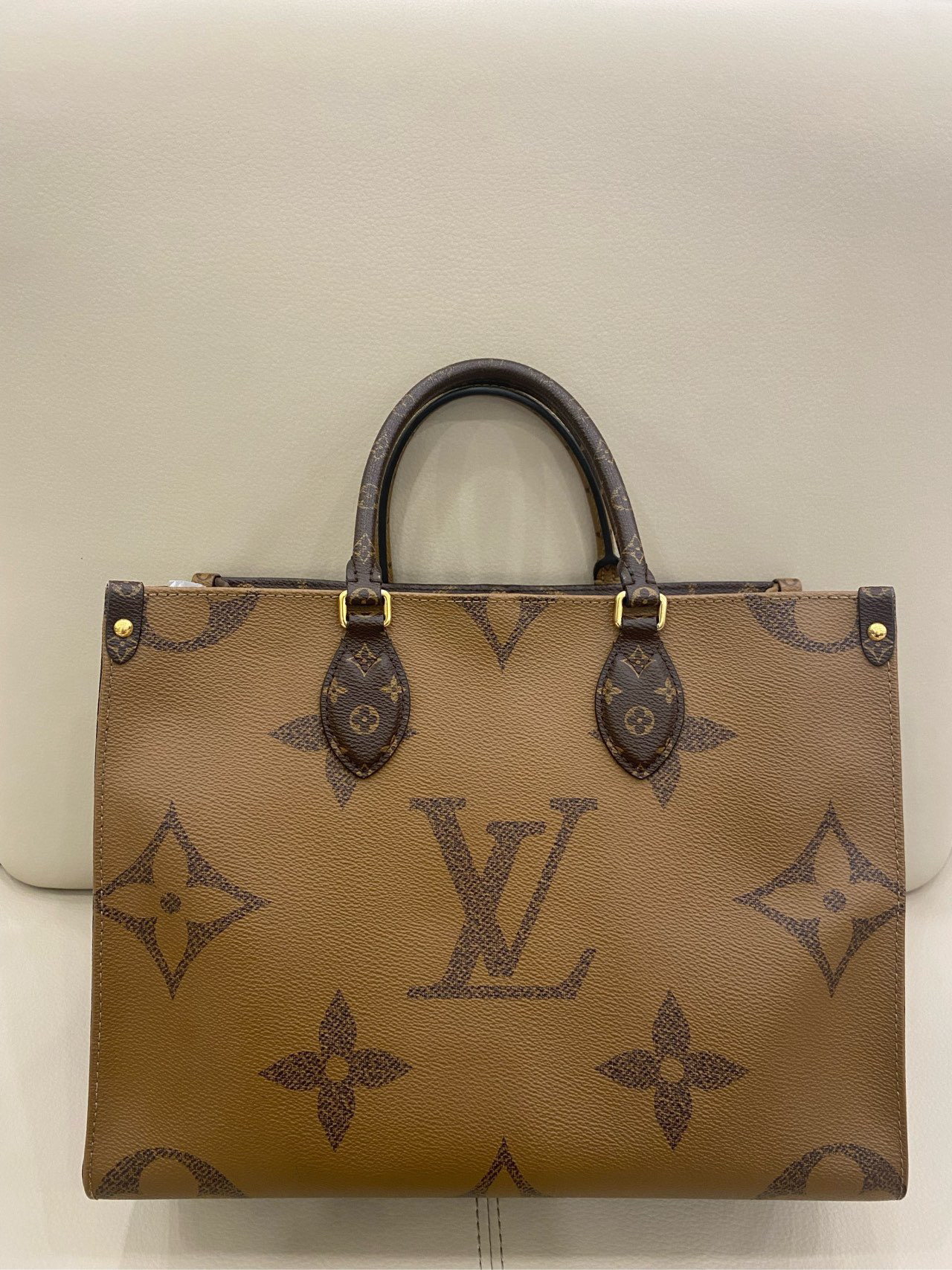 95新 LouisVuitton/路易威登 onthego中号 双面拼色老花 清洗过 
