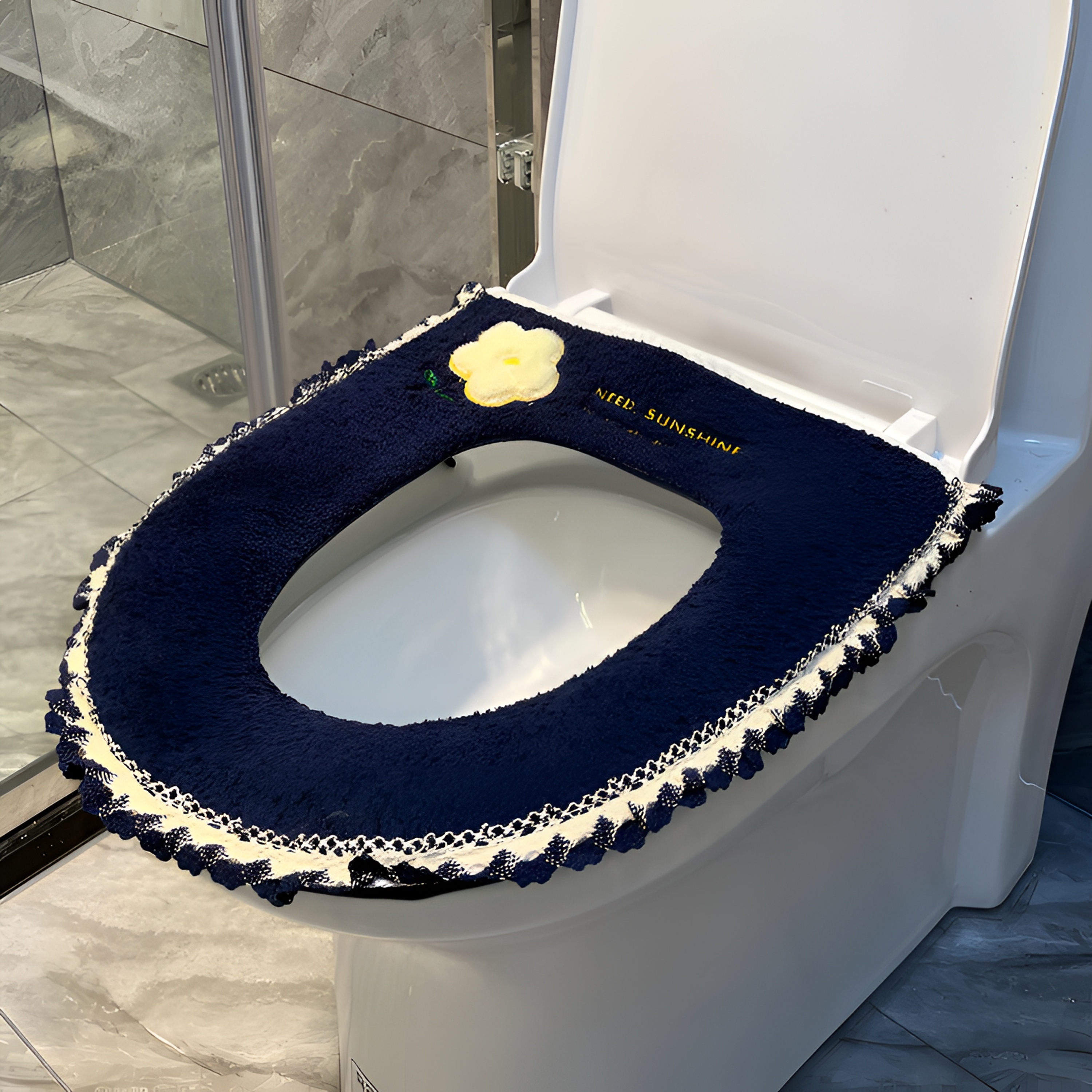 马桶坐垫家用四季通用加厚可爱防水马桶圈盖拉链式毛绒提手坐便套