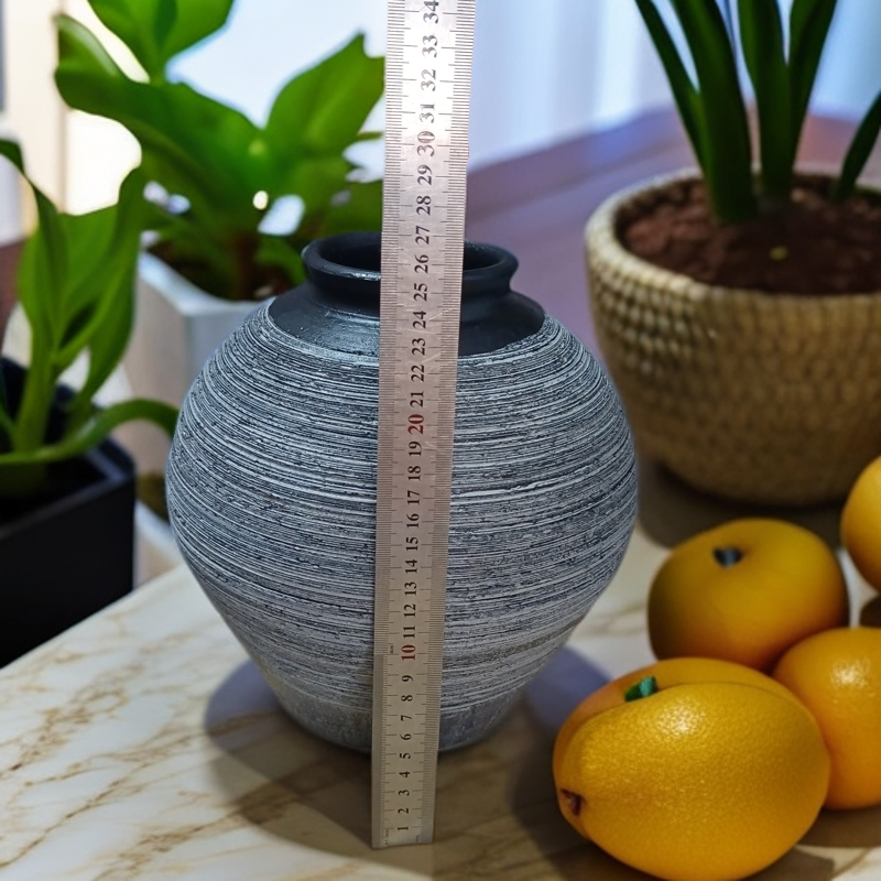 手工制作粗陶花盆插花水培花盆小口花盆