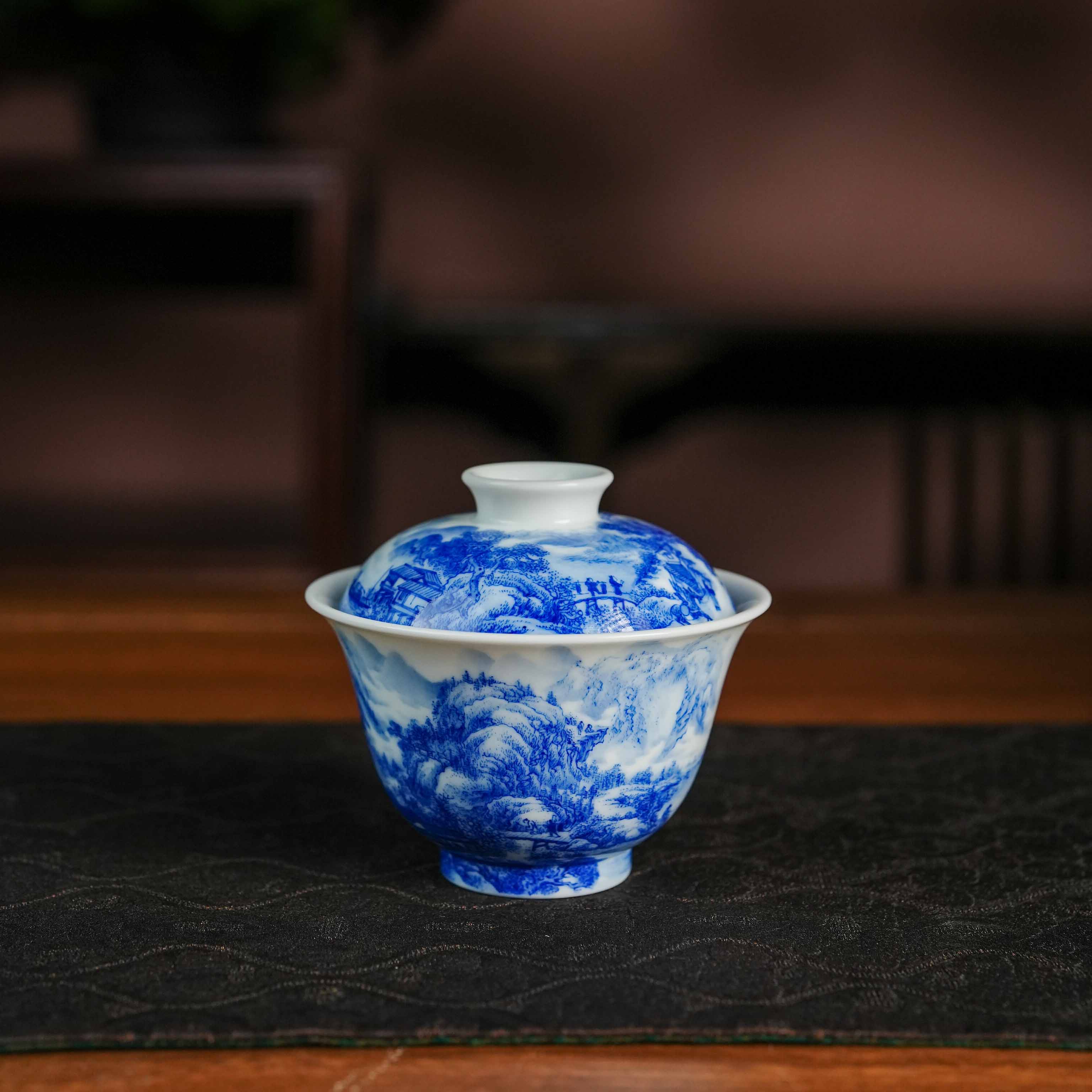 艺家仁山水盖碗（王三毛）