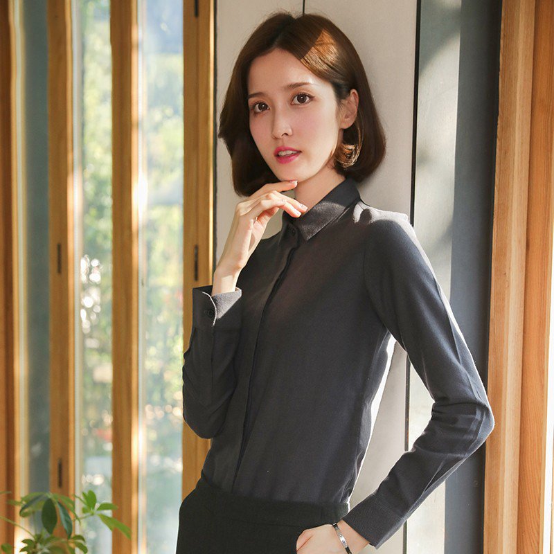 【法兰绒磨毛！蓬松柔软！】职业衬衫女长袖通勤百搭ol衬衣秋冬款打底