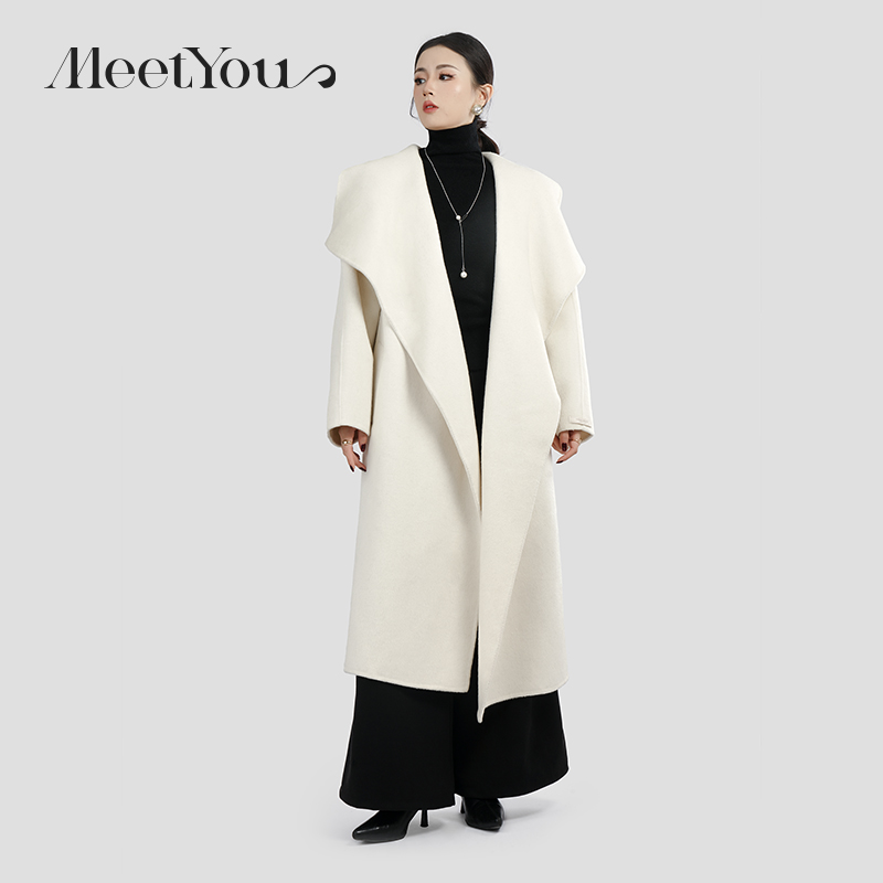 MY高端双面羊毛大衣女2024秋冬新款呢子羊毛外套高级感冬季长款