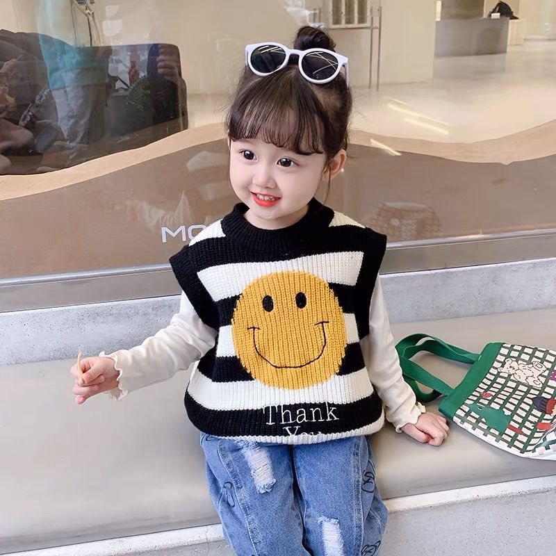 童装女童马甲毛衣儿童针织衫2023秋装新款中小童女宝宝卡通坎肩潮