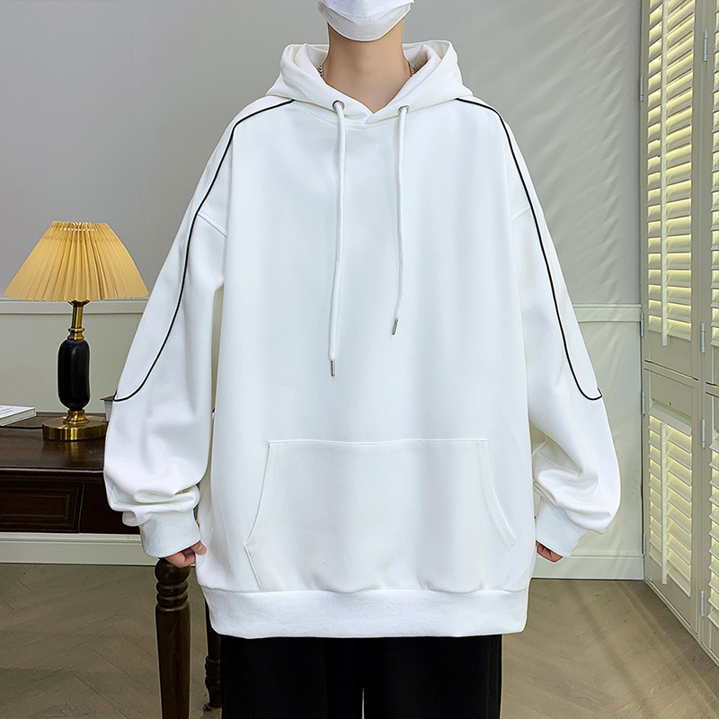 春秋季新款青少年潮流宽松连帽卫衣男士百搭学生休闲韩版套头上衣