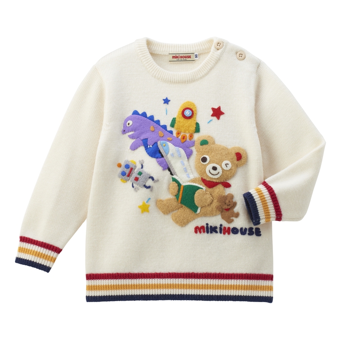 MIKIHOUSE2024年【活动价】高端奢华立体刺绣小熊毛衣