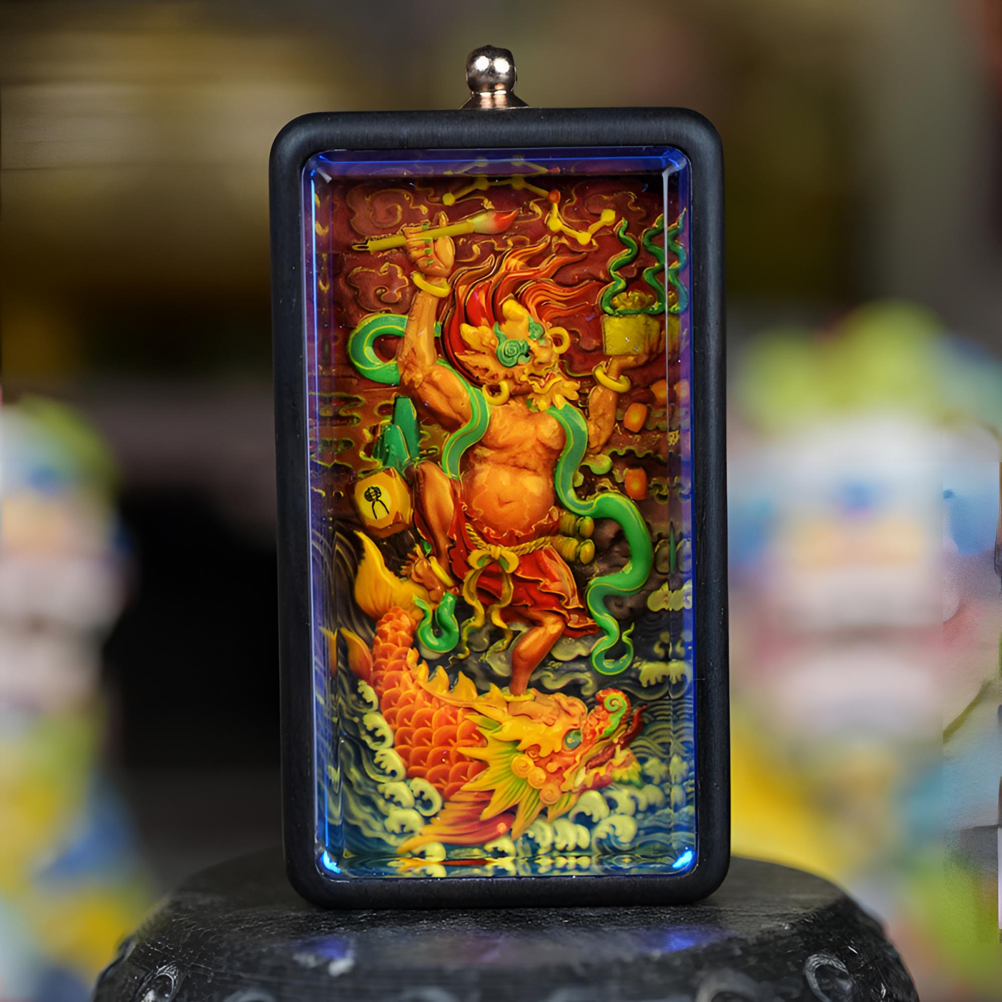 魁星点斗独占鳌头文曲星文运吊坠挂件原创设计非遗工艺