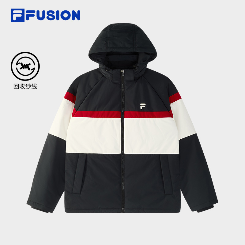 FILA FUSION斐乐保暖防风撞色宽松棉服女装冬季外套T11U446903