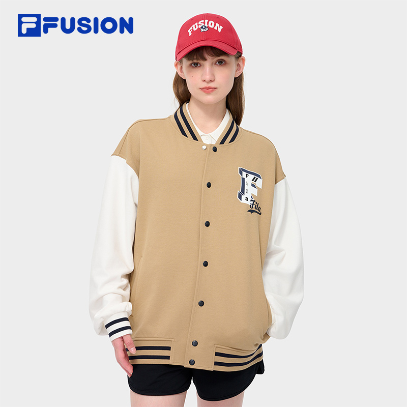 FILA FUSION斐乐情侣款潮流宽松球服运动时尚夹克外套T11U432701