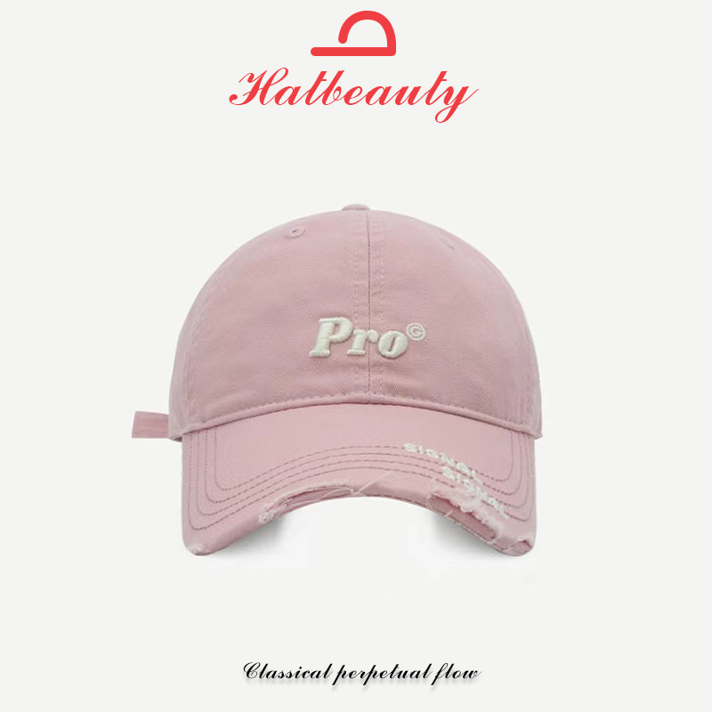 DX.DAXI【Hatbeauty-潮牌字母Pro刺绣棒球帽子女春秋破洞弯檐男】