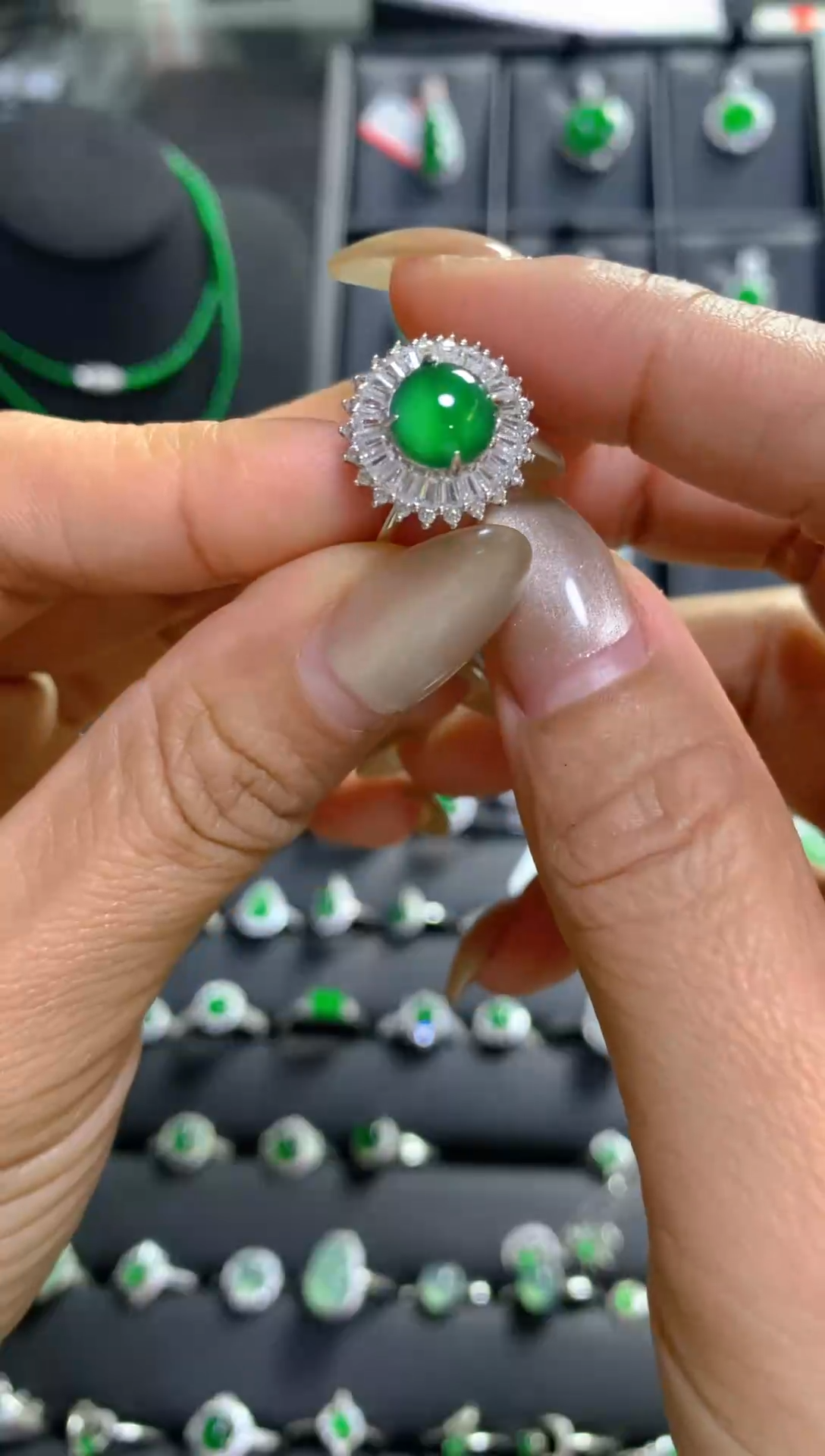 【闪购商品】翡翠戒指银S925镶嵌戒指