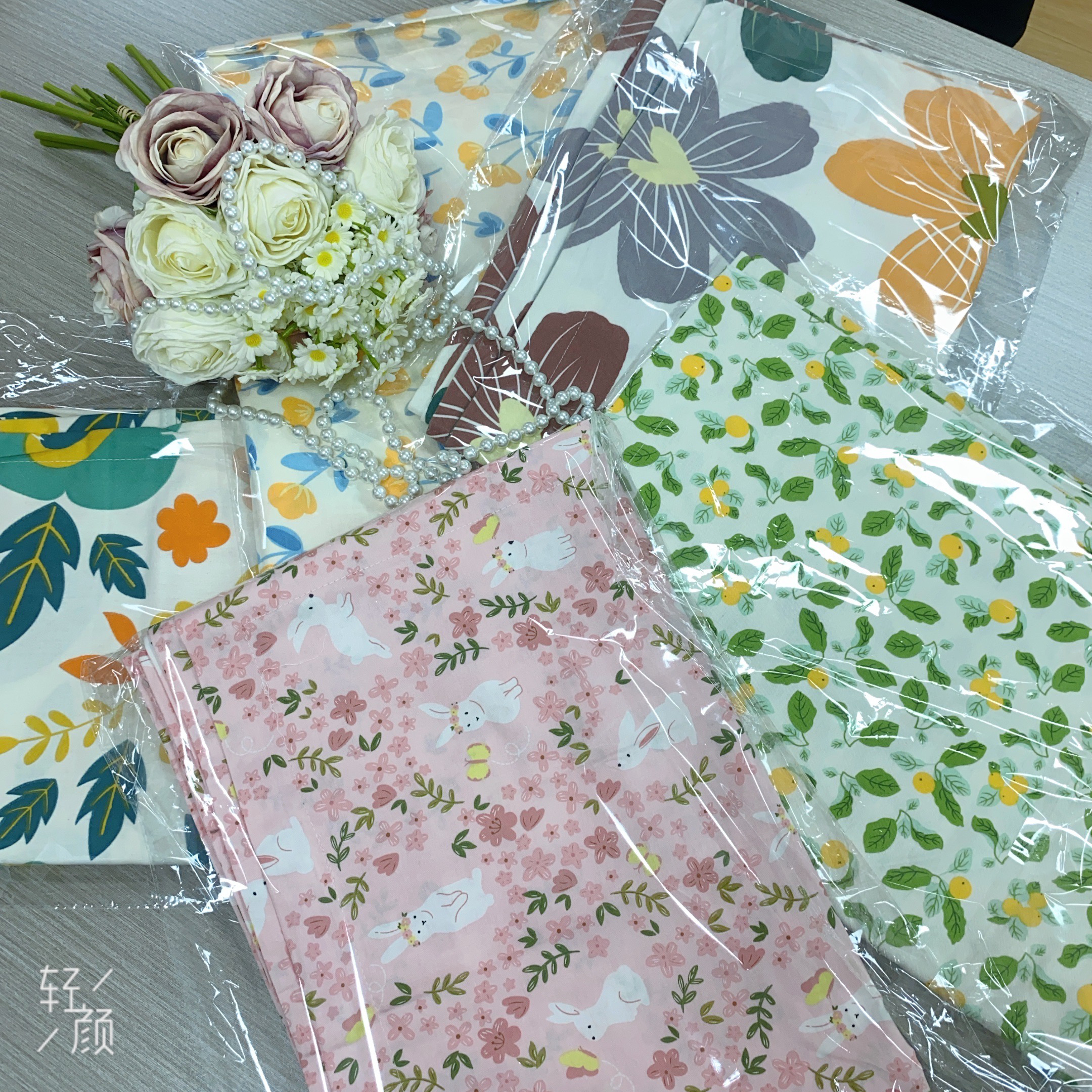 【随机枕套】加厚枕套一对48×74简约时尚印花枕套热销爆款