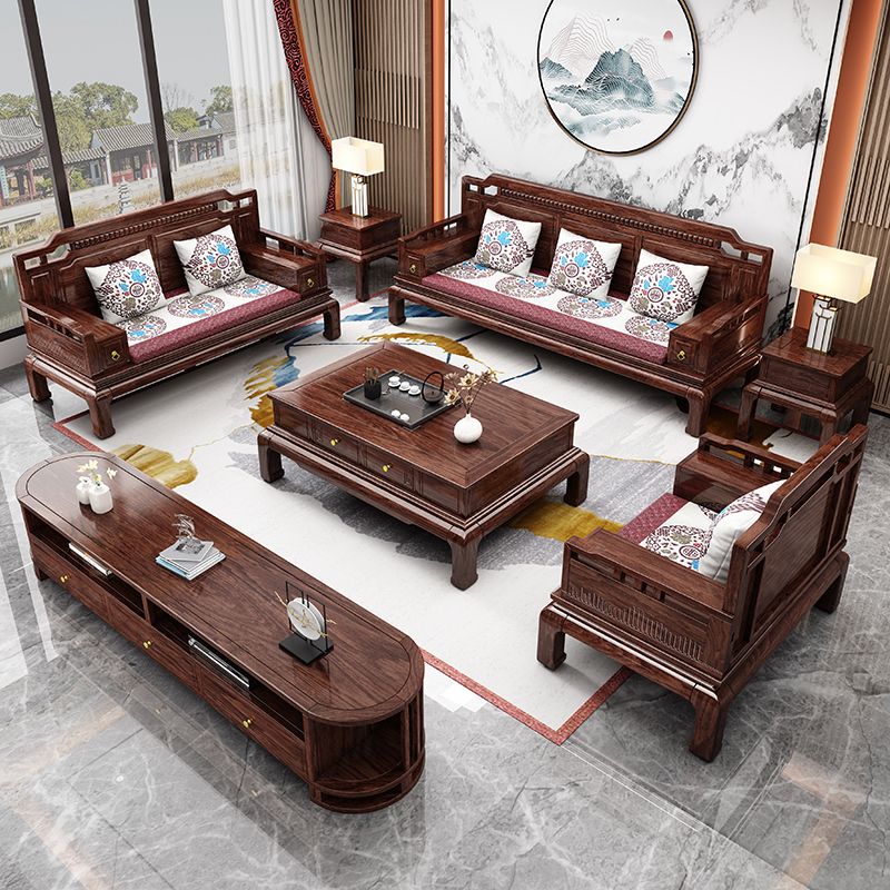 2023黄金梨木新中式沙发全实木客厅沙发二级红木家具中国风冬夏两