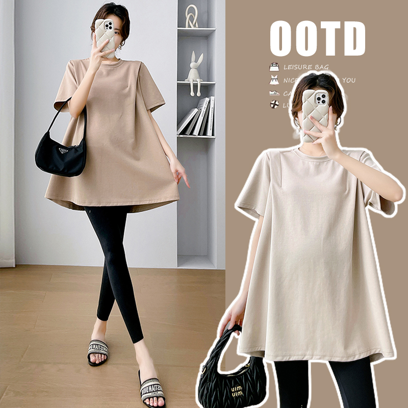 夏季孕妇短袖上衣2026宽松大码休闲T恤韩版孕妇装外穿休闲百搭