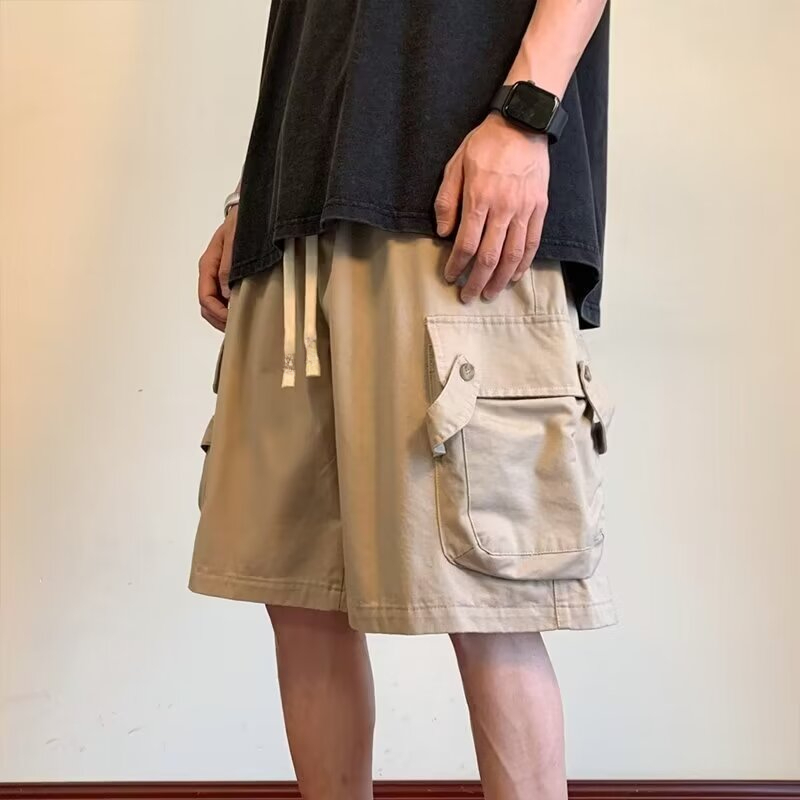 工装短裤男款夏季薄款休闲宽松五分裤美式潮流男士中裤运动直筒