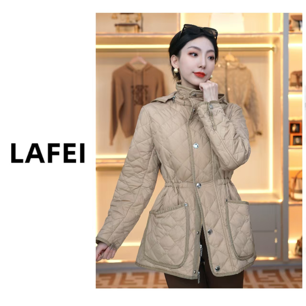 时尚百搭秋冬新款英伦风气质保暖棉服