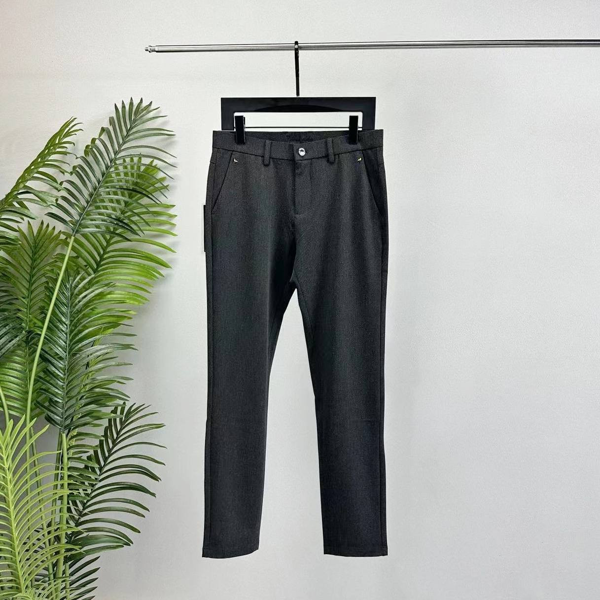 【巴尔赫】2024冬季男士高端时尚商务舒适百搭灰色休闲长裤6812