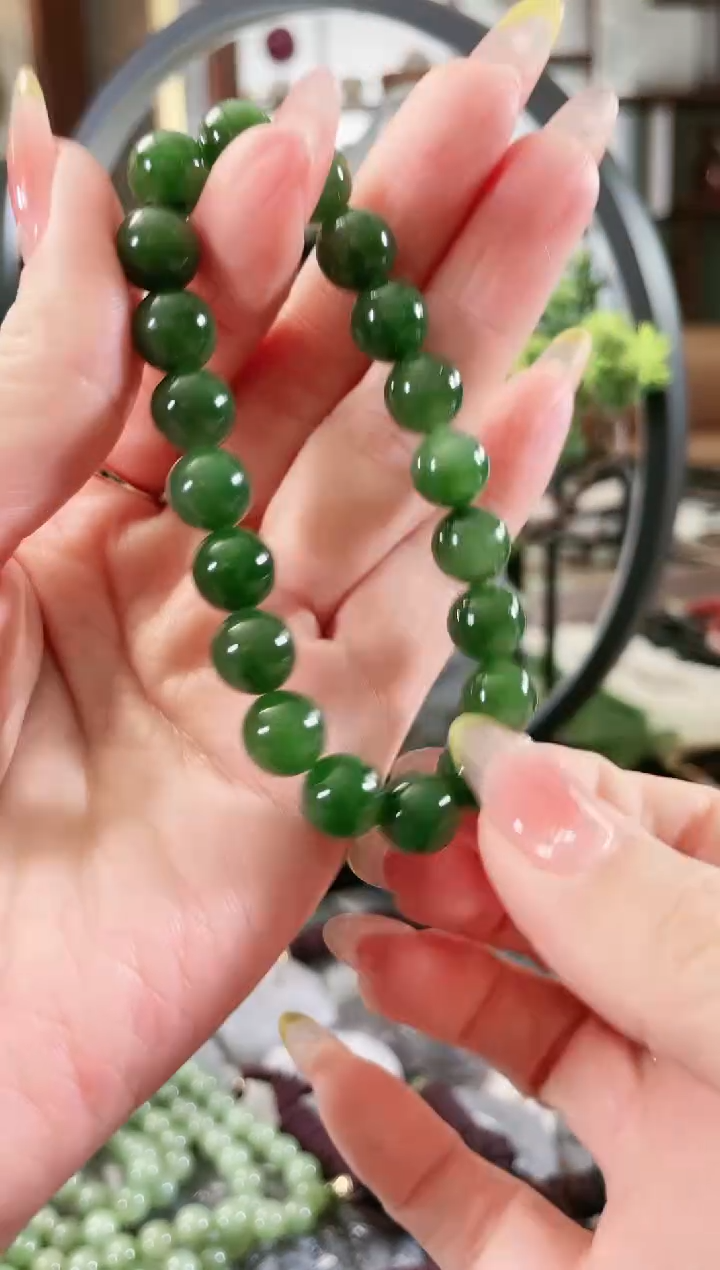 【闪购商品】和田玉（碧玉）9mm+手串未镶嵌多样性发货