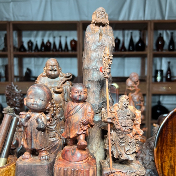 人物 动物 植物 山水 弥勒 观音 木质 摆件财神 直播间拍为准