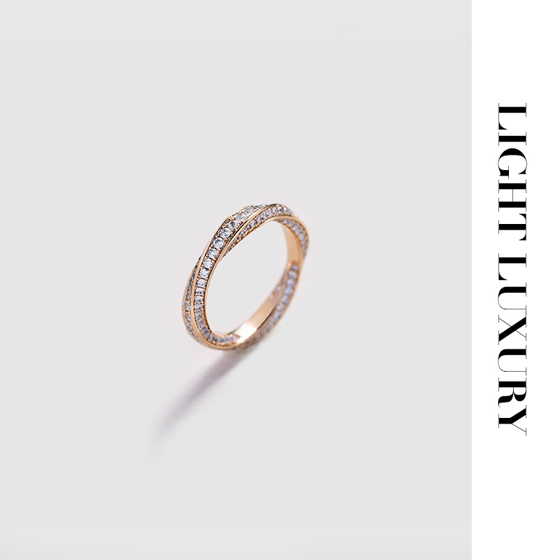 合金合成锆石戒指 353 V金工艺 格拉乌比莫斯镶钻戒指 气质 女