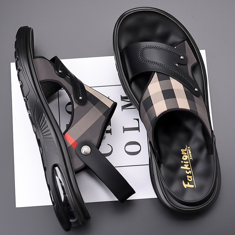 凉鞋男新款夏季2025外穿软底厚底沙滩鞋凉拖鞋2288真皮男士凉鞋