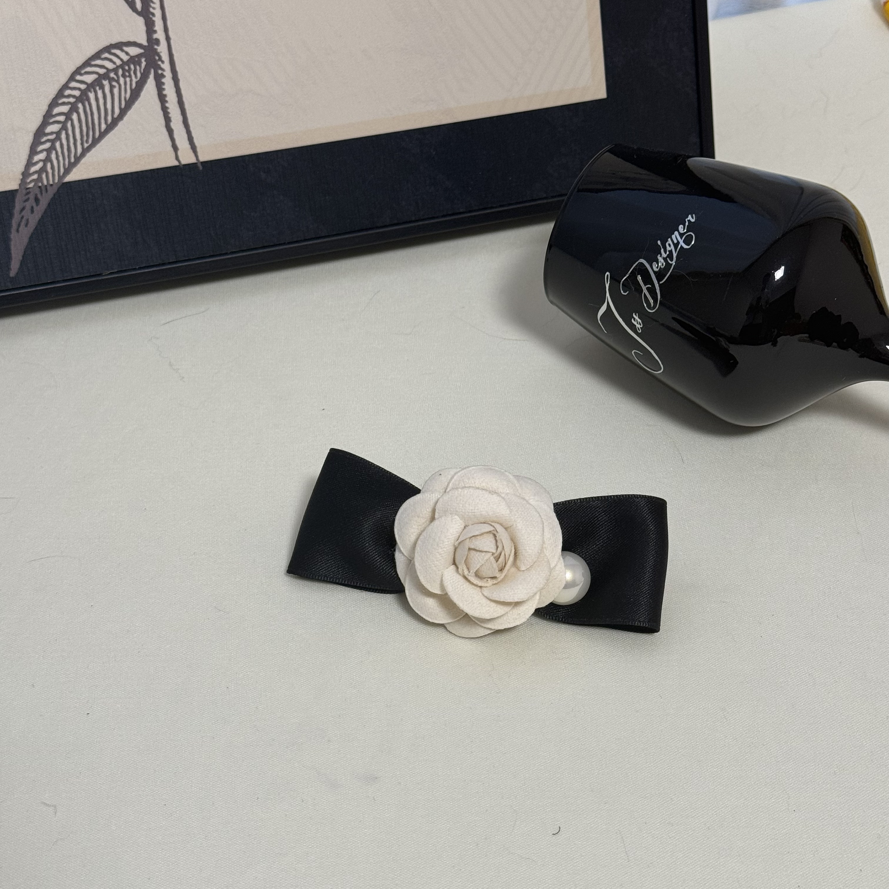 发夹黑色发饰弹簧夹百搭复古超仙缎面优雅夹子时尚法式ins简约