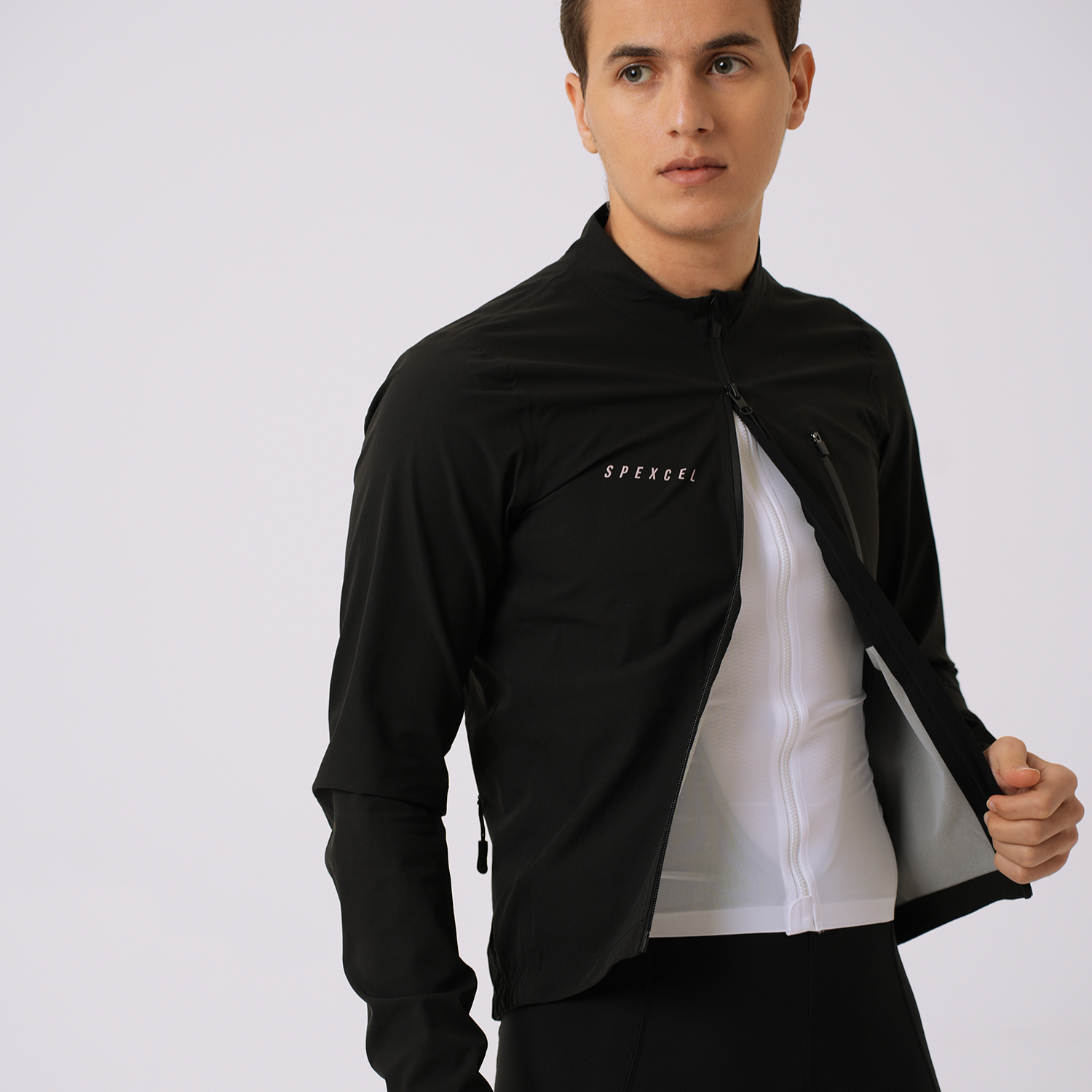 SPEXCEL 四季防风全防水压胶骑行夹克雨衣双向防水拉链男女