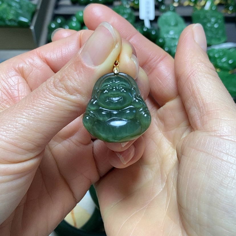 【闪购商品】和田玉吊坠银S925镀金镶嵌