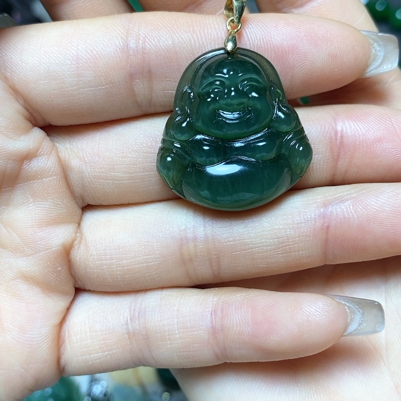 【闪购商品】和田玉吊坠银S925镀金镶嵌