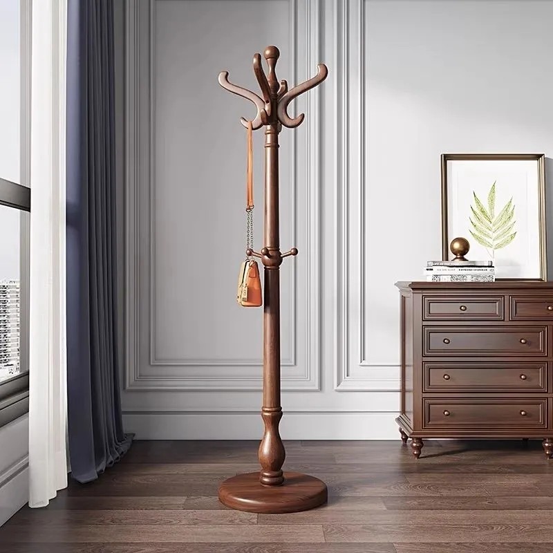 实木衣帽架挂衣架落地卧室家用室内客厅中式立式杆衣塔晾衣服架子