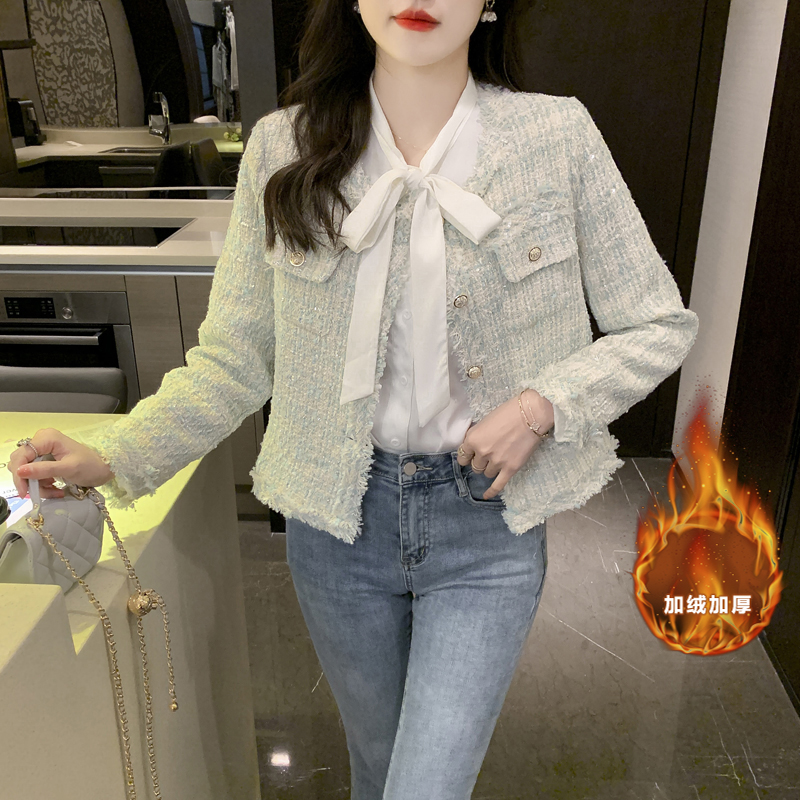 秋冬150cm小个子小香风短外套女高级感气质上衣矮个子夹克开衫XS