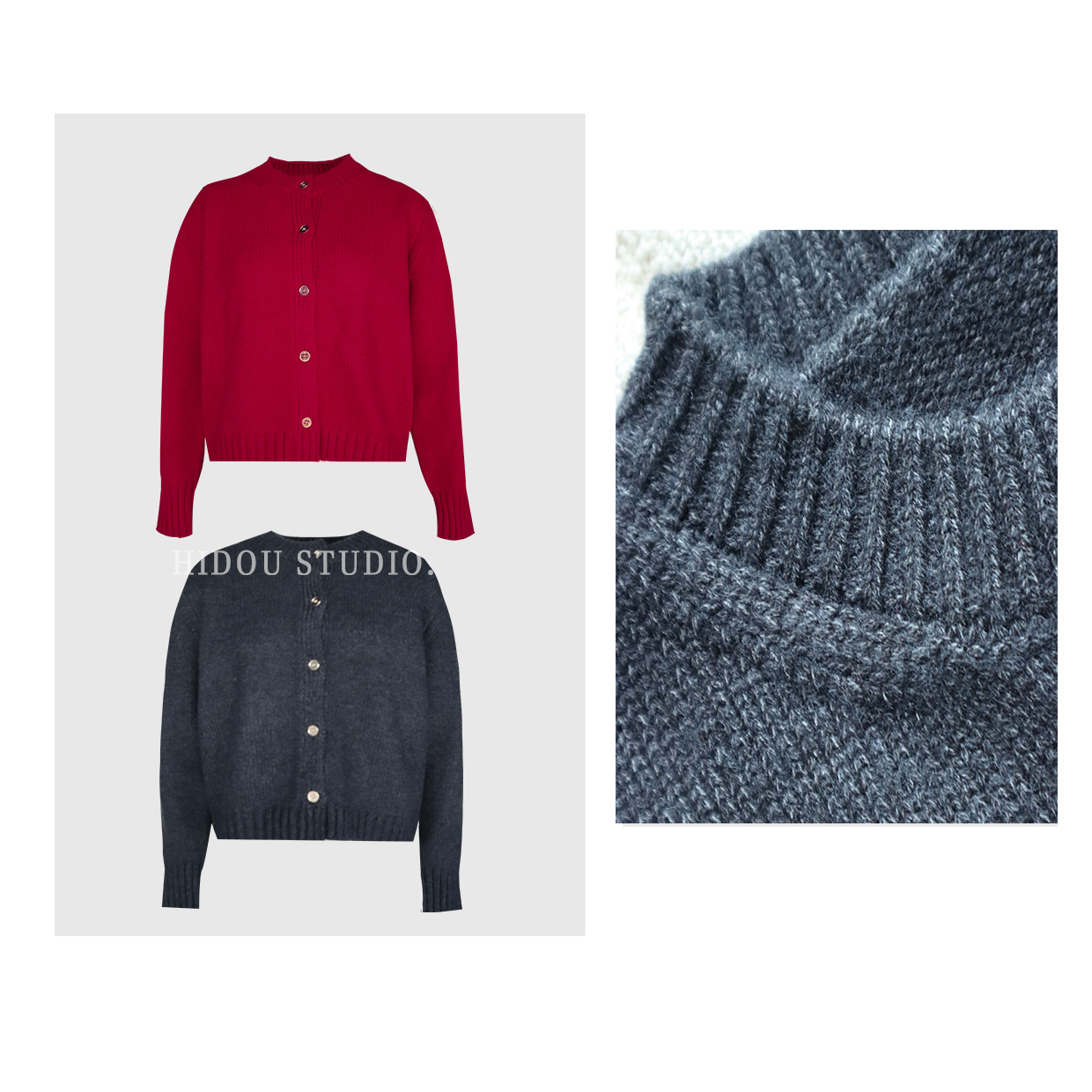 【痘痘私服】| 【小金扣】慵懒简约纯色针织毛衣开衫