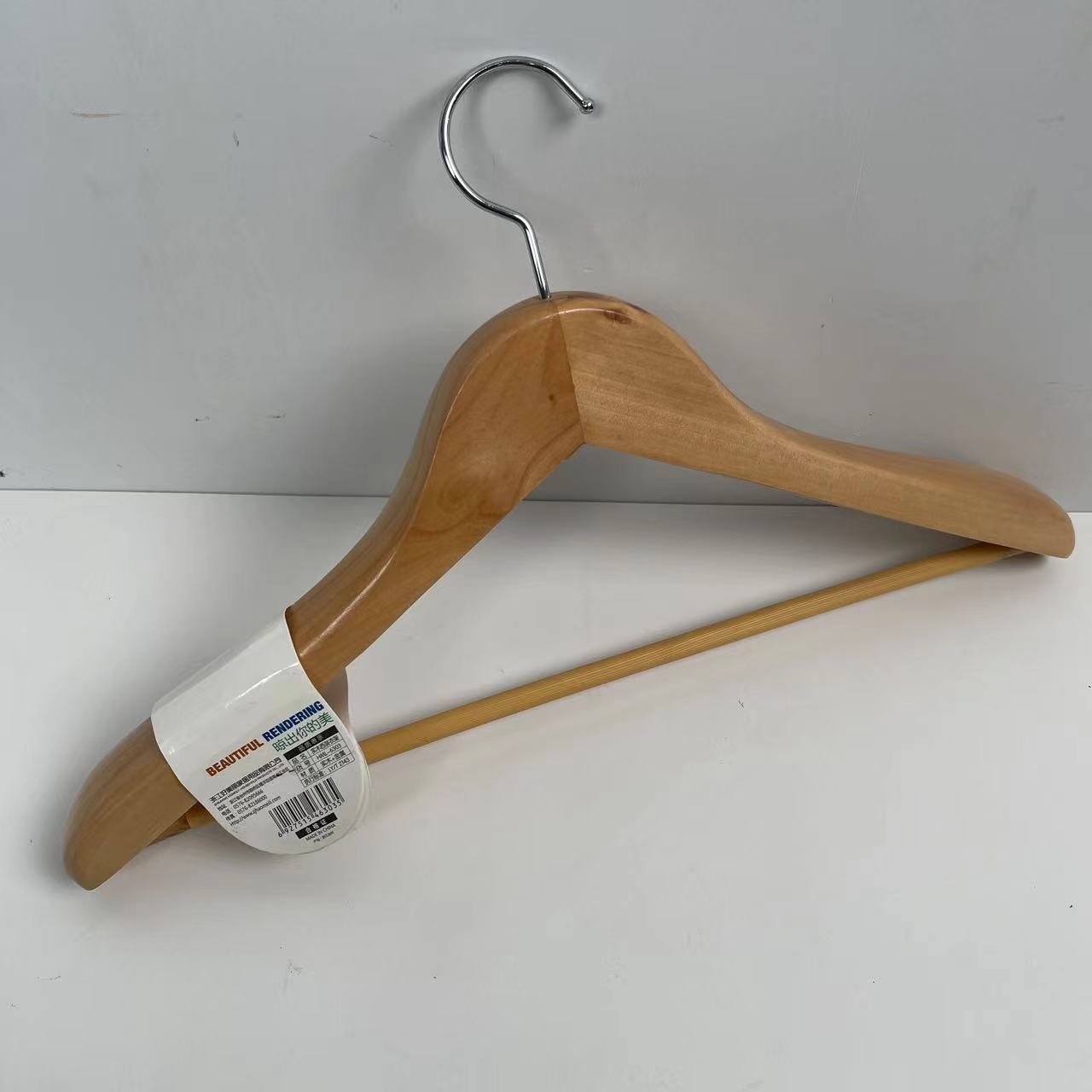 商超品牌尾单高端大衣羽绒服收纳衣架木质无痕