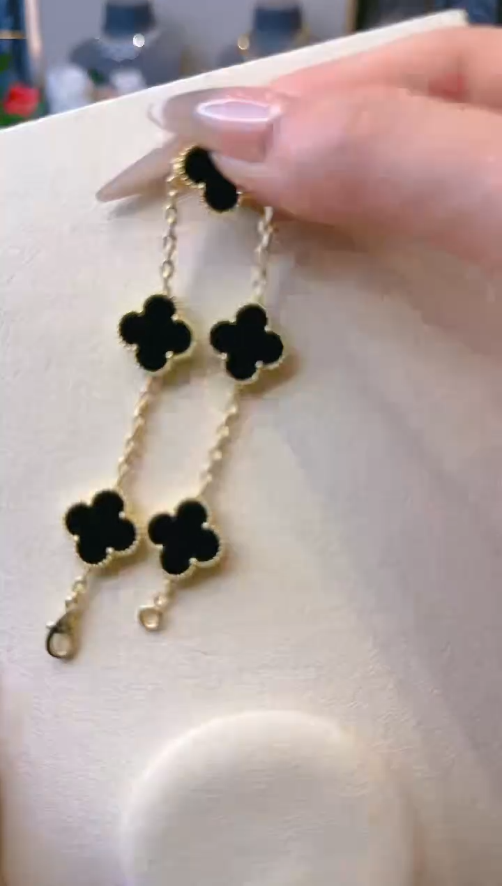 【闪购商品】玛瑙/玉髓手链18K金镶嵌  18k金1.1黑玛瑙手链