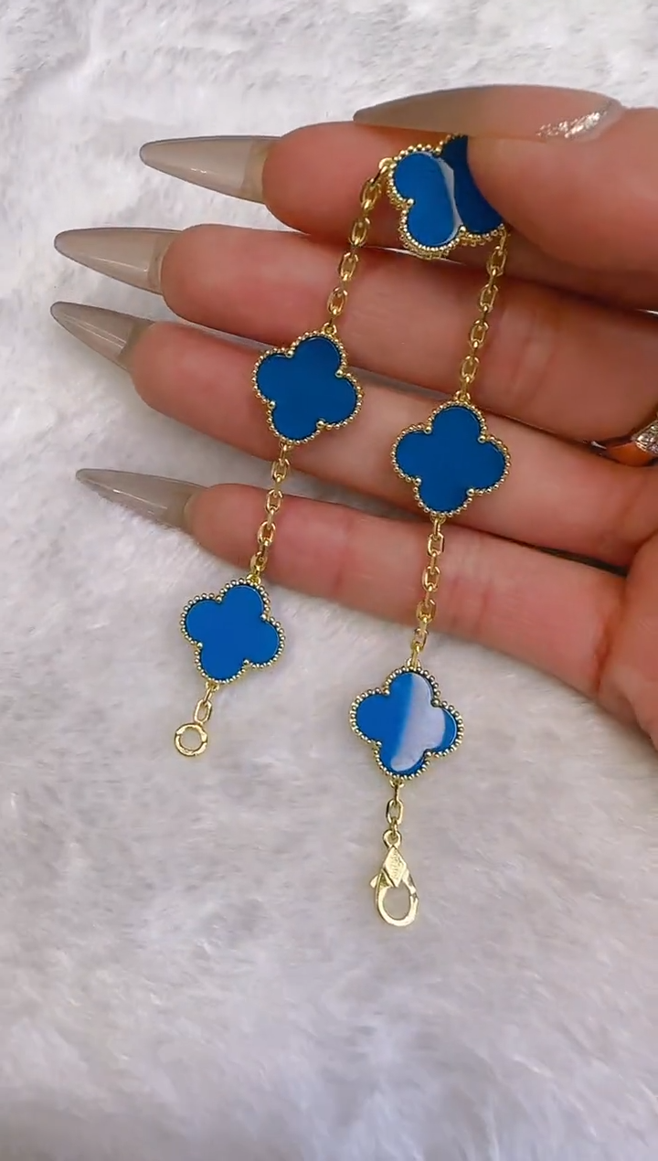 【闪购商品】玛瑙/玉髓手链18K金镶嵌18k金1.1蓝玛瑙手链