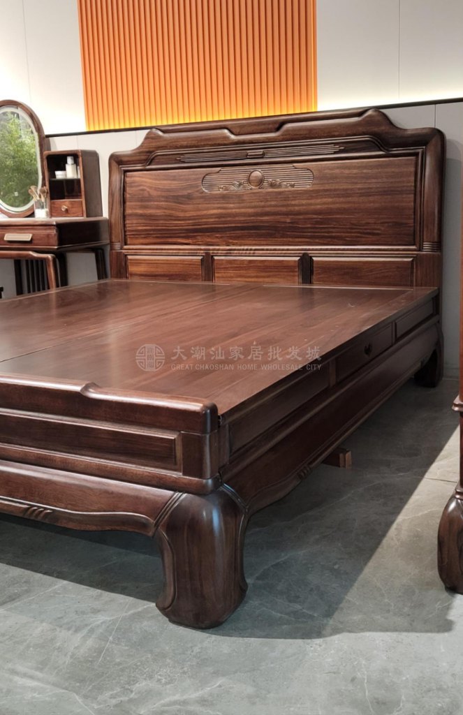 箱式大床-祥运大床 实木乌金木材质 1.8m 简约时尚家用新中式大床