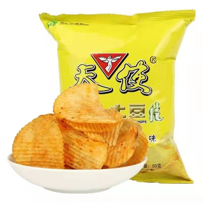 天使土豆片！椒香麻辣味怀旧薯片零食追剧小吃