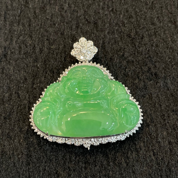 冰阳绿佛公吊坠，满色，气质精致