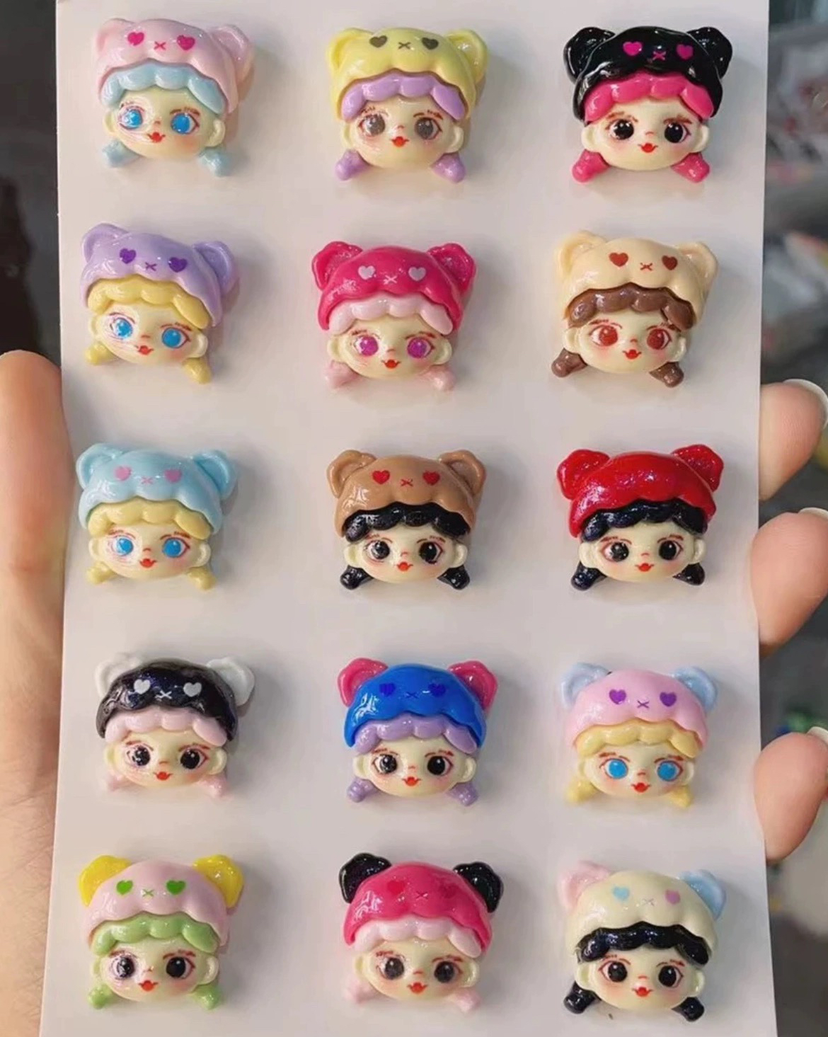 想-xn金粉熊头捣蛋女孩diy树脂饰品发夹发饰奶油胶手作材料贴片